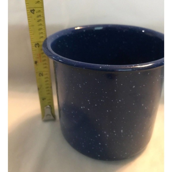 VTG Enamelware set of 3 Blue Speckled Coffee/Tea Mug/Cup Farmhouse 16 oz - Picture 8 of 9